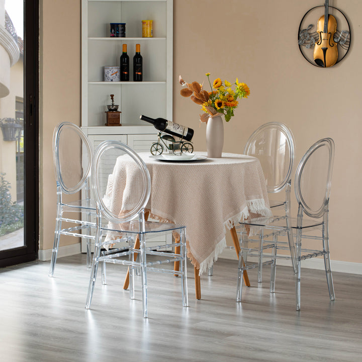 Modern Acrylic Crystal Ice Chair, Florence Dining Chair, Stackable Transparent Seating for Events and Weddings Image 3