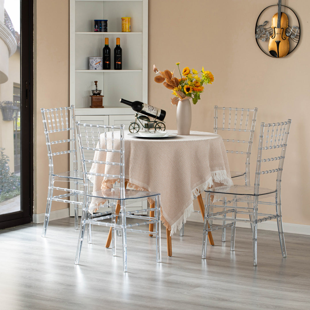 Modern Acrylic Stackable Chiavari Dining Chair, Clear Party Chair, Ctystal Acrylic Chair for Events and Weddings Image 5