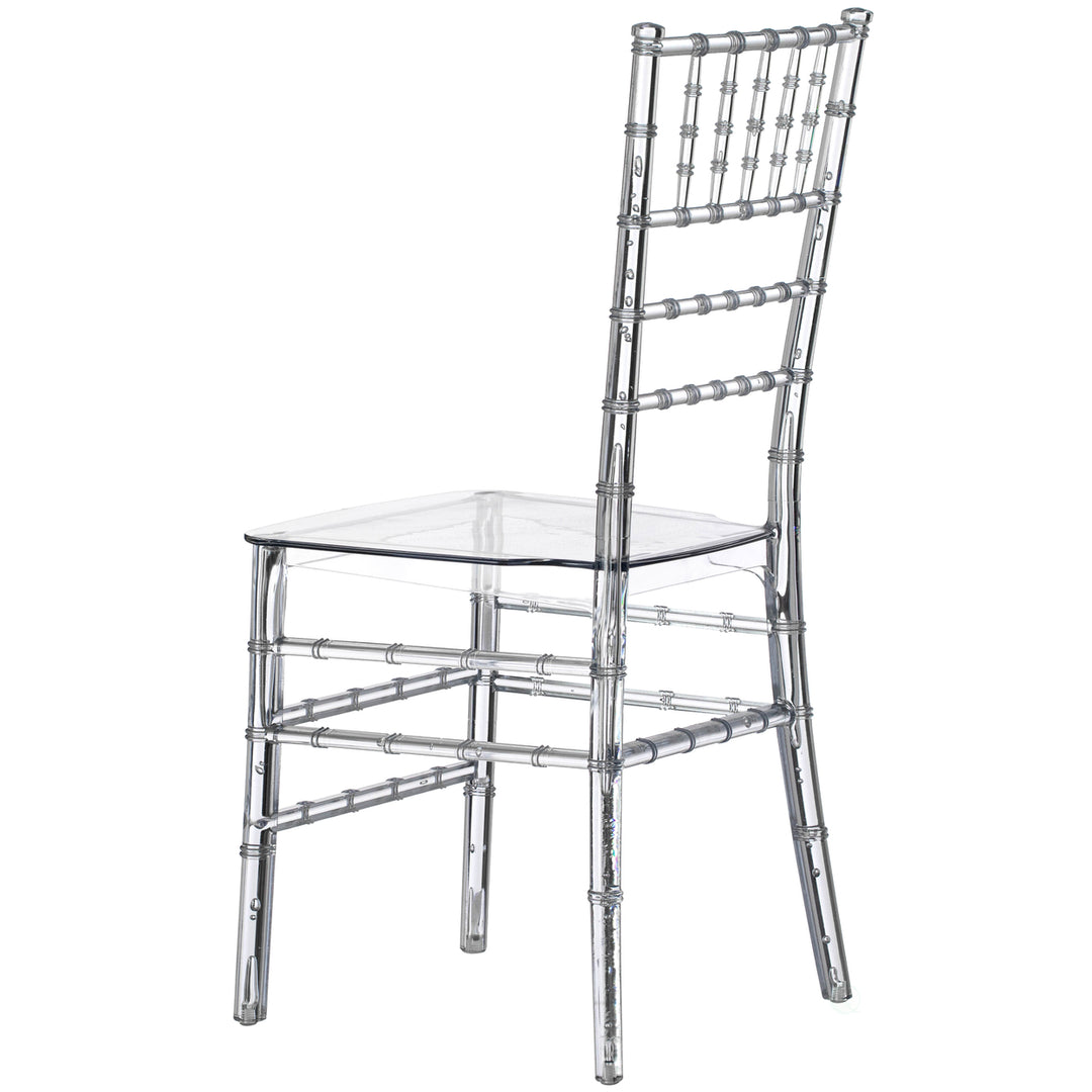 Stackable Acrylic Chiavari Dining Chair Clear 15x18x35 for Events Weddings Image 7