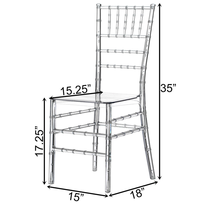 Modern Acrylic Stackable Chiavari Dining Chair, Clear Party Chair, Ctystal Acrylic Chair for Events and Weddings Image 8