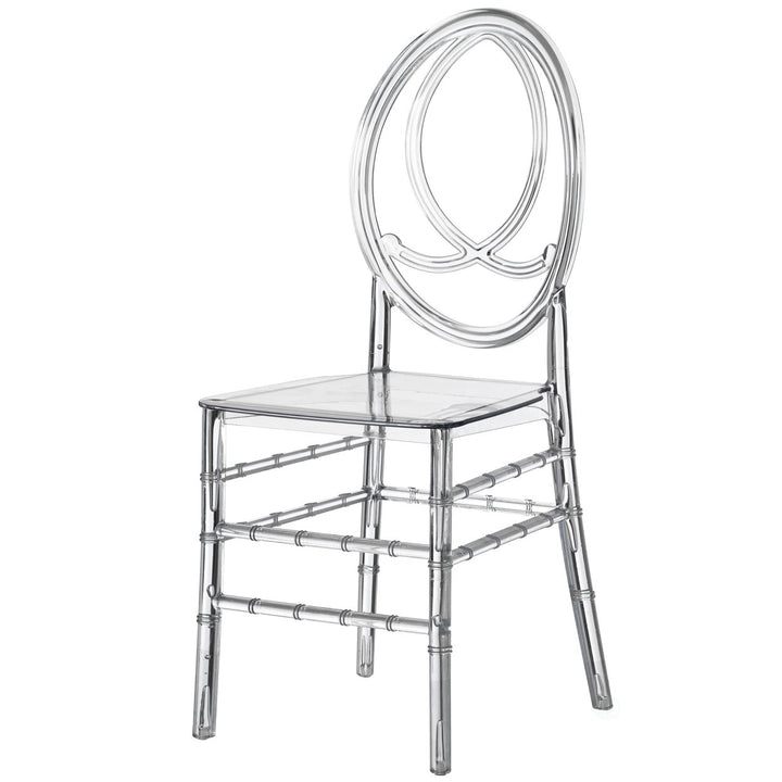 Modern Acrylic Dining Chair Transparent Stackable 15x18x36 for Events Weddings Image 1