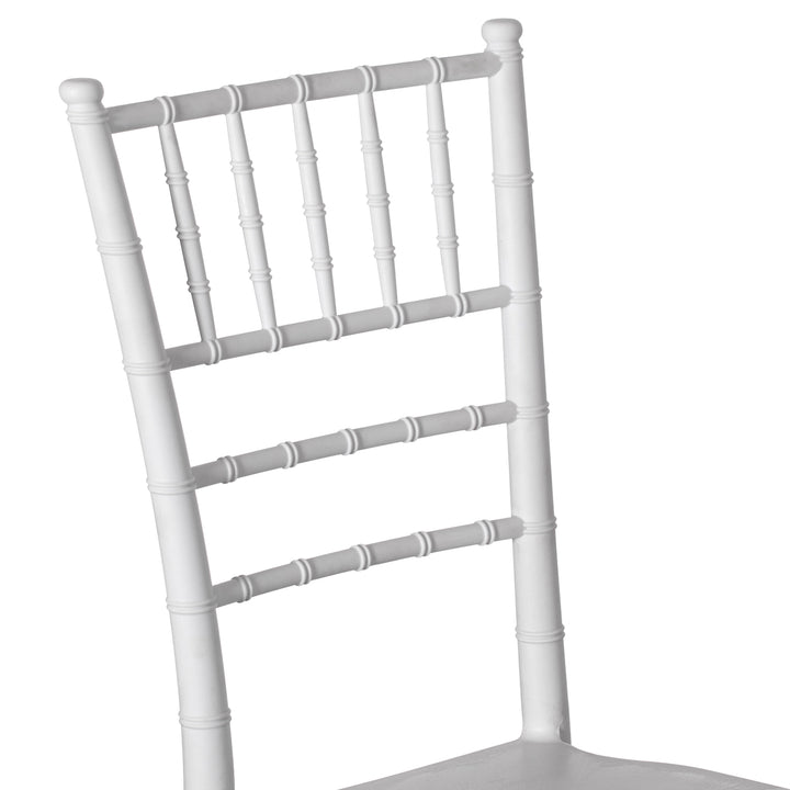 Modern White Stackable Chiavari Dining Chair 15.75x17.75 for Events Weddings Image 8