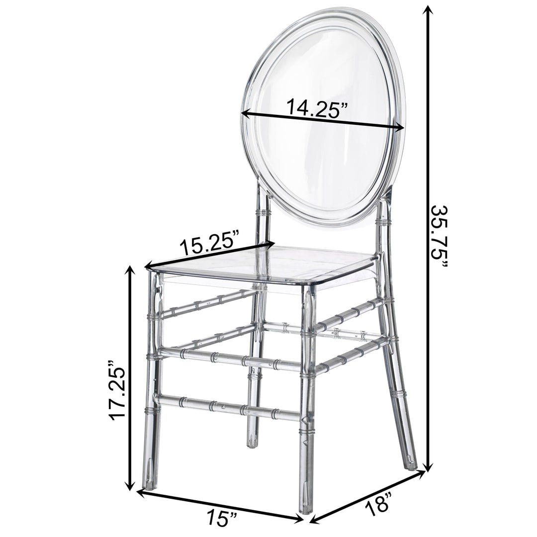 Modern Acrylic Crystal Ice Chair, Florence Dining Chair, Stackable Transparent Seating for Events and Weddings Image 9