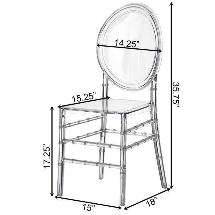 Modern Acrylic Ice Chair Stackable Transparent Dining Chair 15x18x35.75 Events Image 9