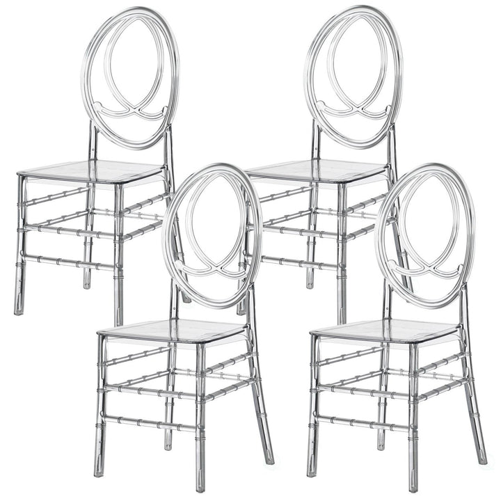 Modern Acrylic Dining Chair Transparent Stackable 15x18x36 for Events Weddings Image 1