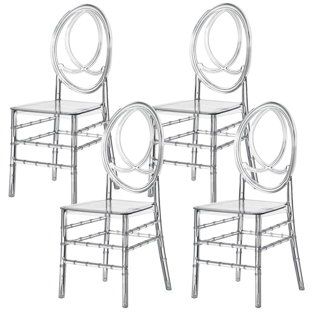 Modern Acrylic Phoenix Dining Chair, Stackable Transparent Party Chair, Crystal Clear Acrylic Chair for Events and Image 1