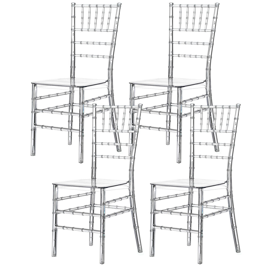 Stackable Acrylic Chiavari Dining Chair Clear 15x18x35 for Events Weddings Image 10