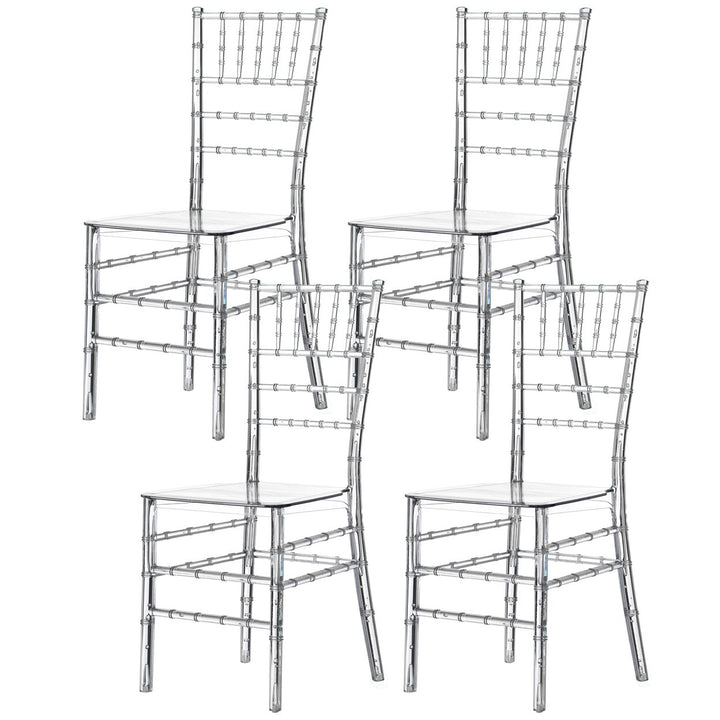 Stackable Acrylic Chiavari Dining Chair Clear 15x18x35 for Events Weddings Image 1