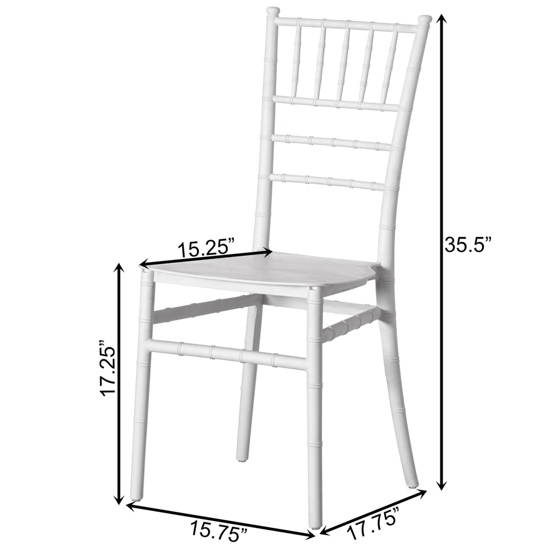 Modern White Stackable Chiavari Dining Chair, Seating for Dining, Events and Weddings, Party Chair, White Image 9