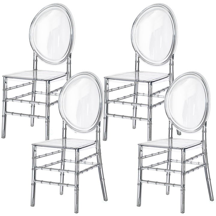Modern Acrylic Crystal Ice Chair, Florence Dining Chair, Stackable Transparent Seating for Events and Weddings Image 11