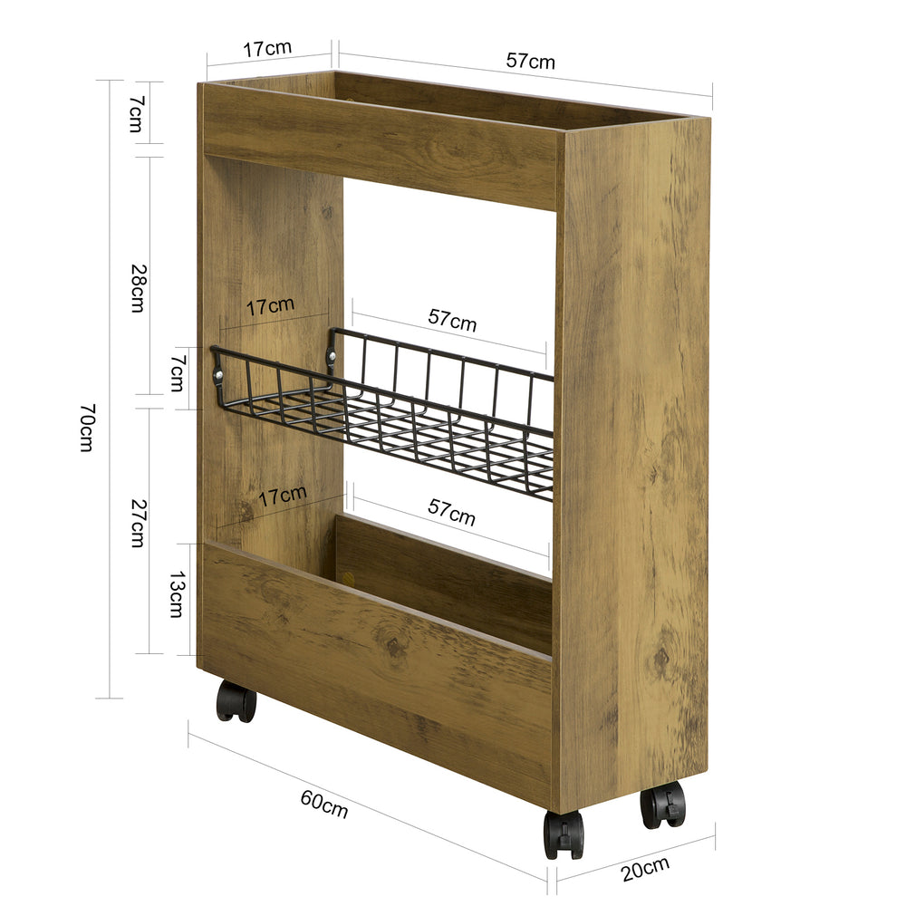 Haotian BZR46-N, Free-Standing Bathroom Cabinet with 4 Swivel Castors Image 2