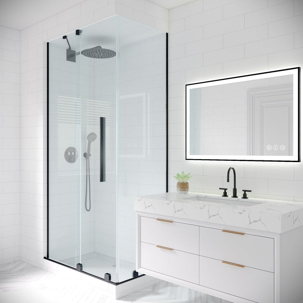 Apex-Noir 24"x36" Framed LED Lighted Bathroom Mirror Image 2