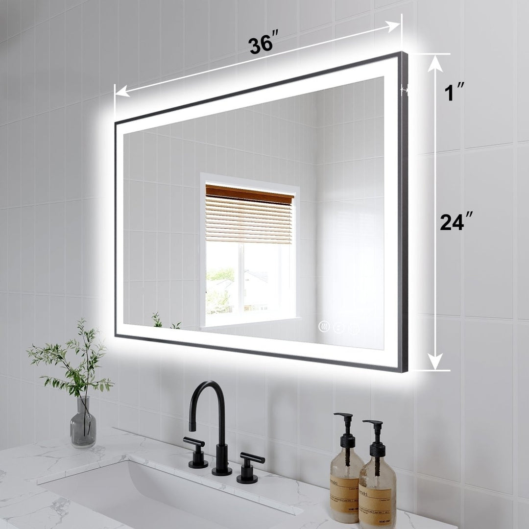 Apex-Noir 24"x36" Framed LED Lighted Bathroom Mirror Image 3