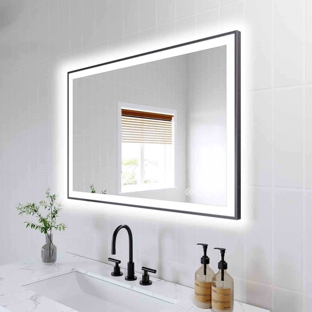 Apex-Noir 24"x36" Framed LED Lighted Bathroom Mirror Image 12