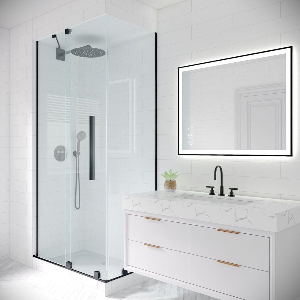 Apex-Noir 28"x36" Framed LED Lighted Bathroom Mirror Image 2