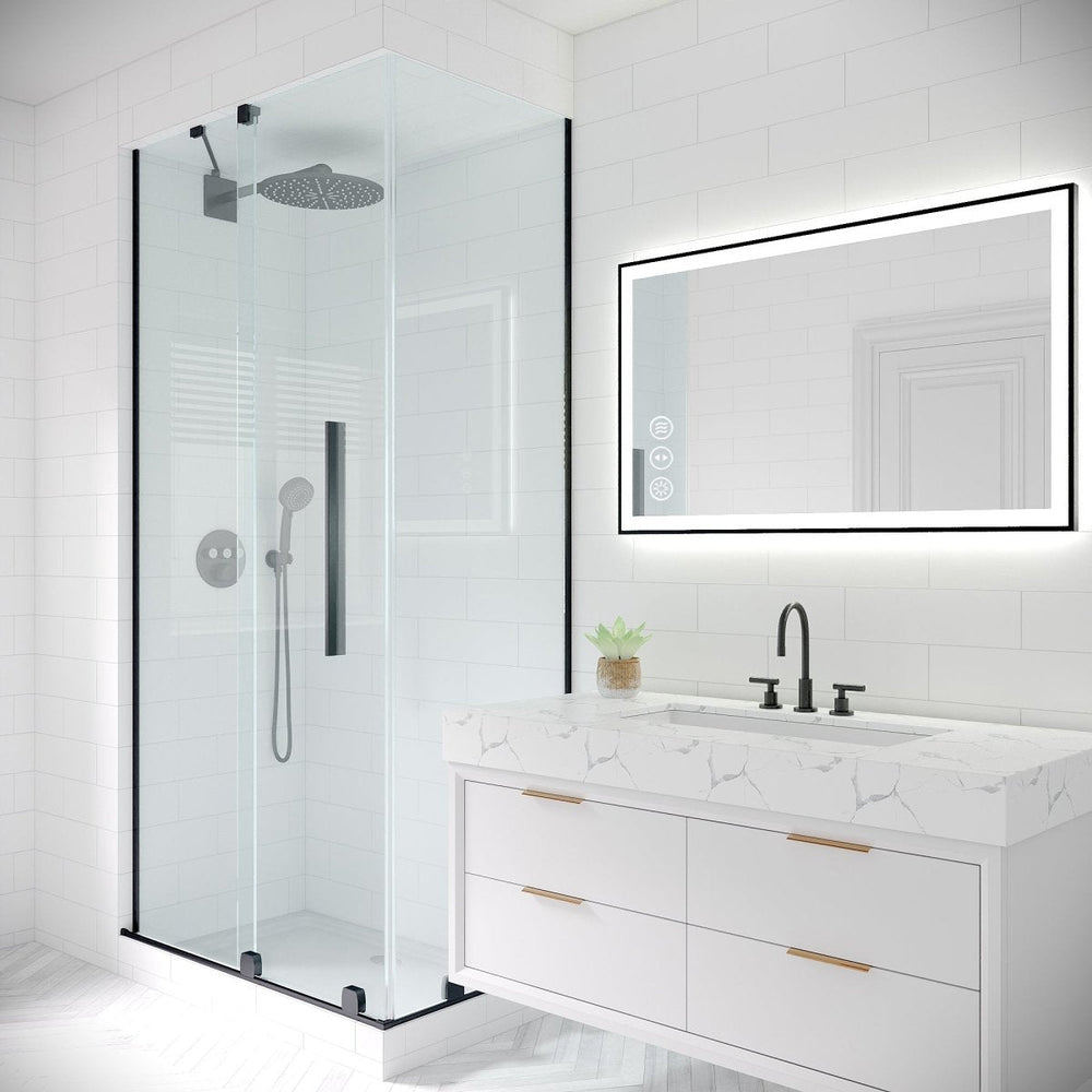 Apex-Noir 40"x24" Framed LED Lighted Bathroom Mirror Image 2