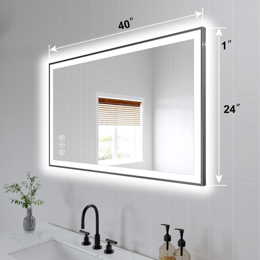 Apex-Noir 40"x24" Framed LED Lighted Bathroom Mirror Image 3