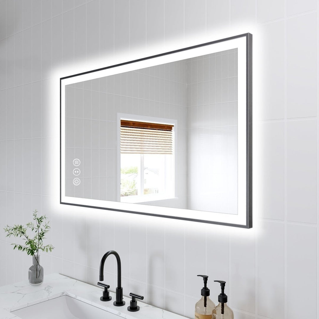 Apex-Noir 40"x24" Framed LED Lighted Bathroom Mirror Image 12