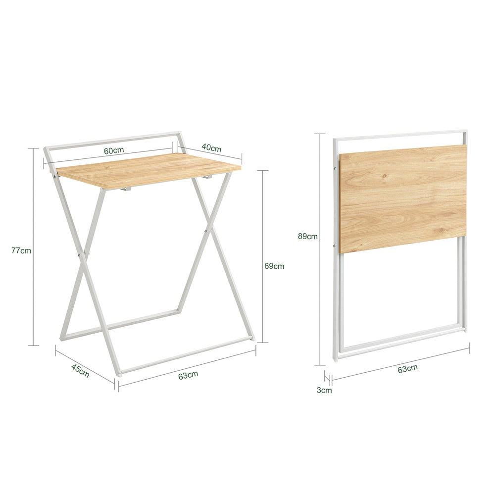 Haotian FWT88-WN Folding Computer Desk Small Work Table Home Office 25x15.7 Image 2