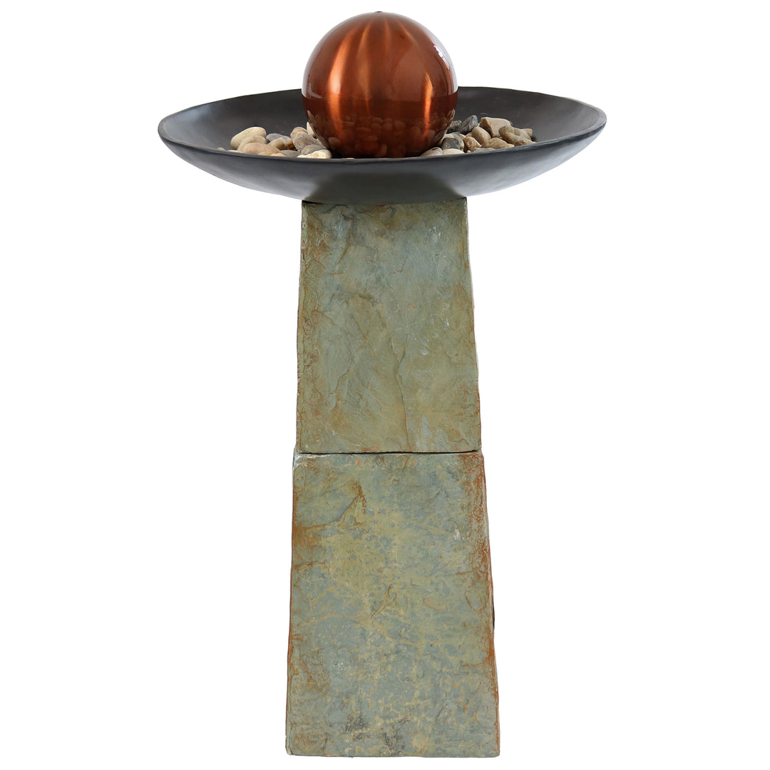 Sunnydaze Decorative Orb Slate Outdoor Water Fountain - 38" Image 3