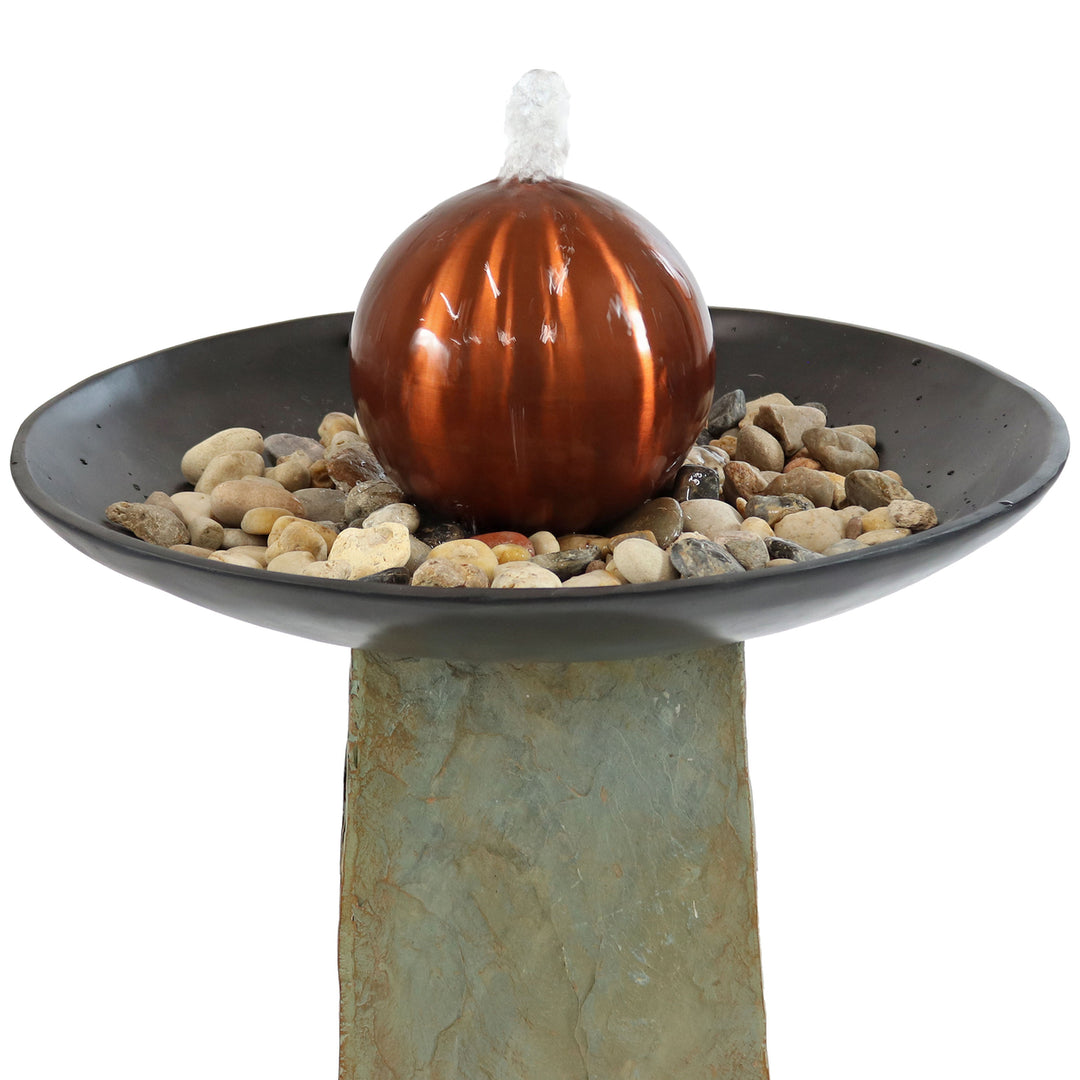 Sunnydaze Decorative Orb Slate Outdoor Water Fountain - 38" Image 6