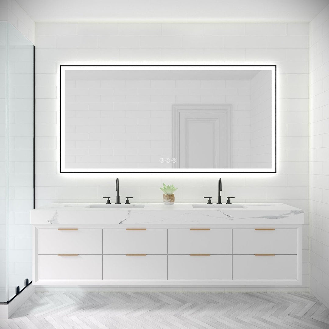 Apex-Noir 72"x36" Framed LED Lighted Bathroom Mirror Image 12