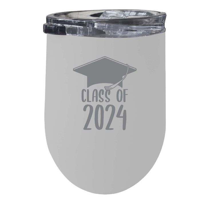 Class of 2024 Graduation 12 oz Engraved Insulated Wine Stainless Steel Tumbler Image 1