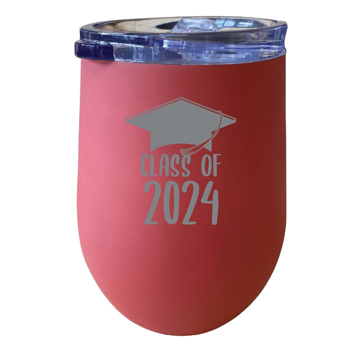 Class of 2024 Graduation 12 oz Engraved Insulated Wine Stainless Steel Tumbler Image 9