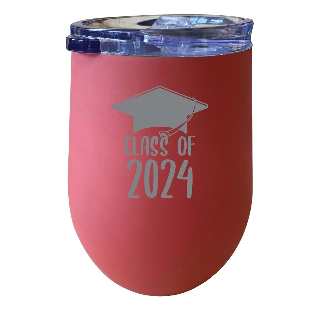 Class of 2024 Graduation 12 oz Engraved Insulated Wine Stainless Steel Tumbler Image 10