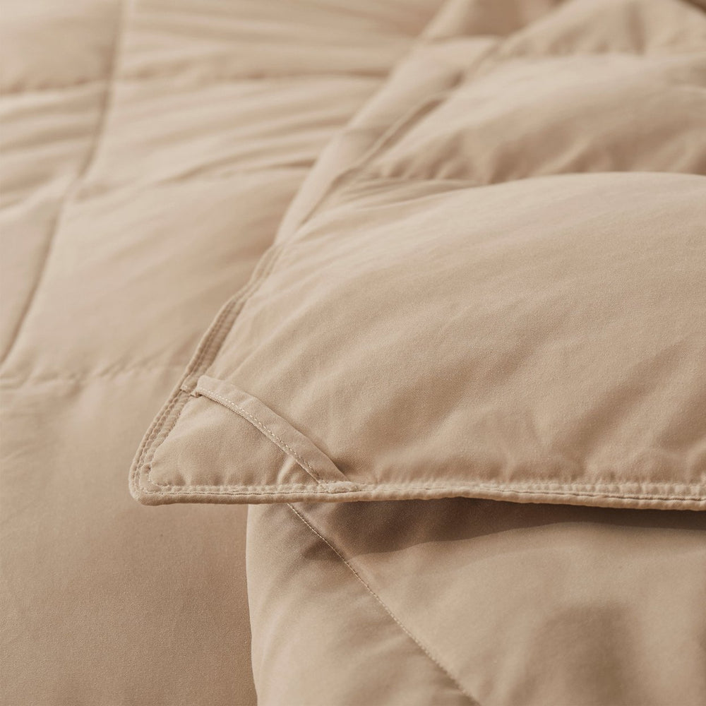 Lightweight White Goose Down Feather Fiber Comforter, Oversize Blanket Image 2