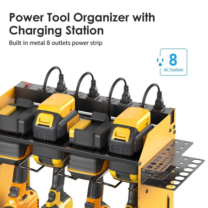 Modular Power Tool Organizer Wall Mount Charging Station, Yellow 8 Cord-less Image 3