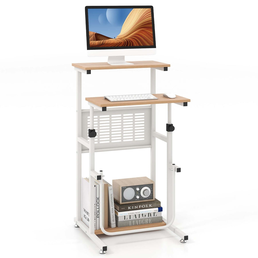 Stand Up Desk Height Adjustable Sit Stand Computer Workstation Standing Desk Image 1