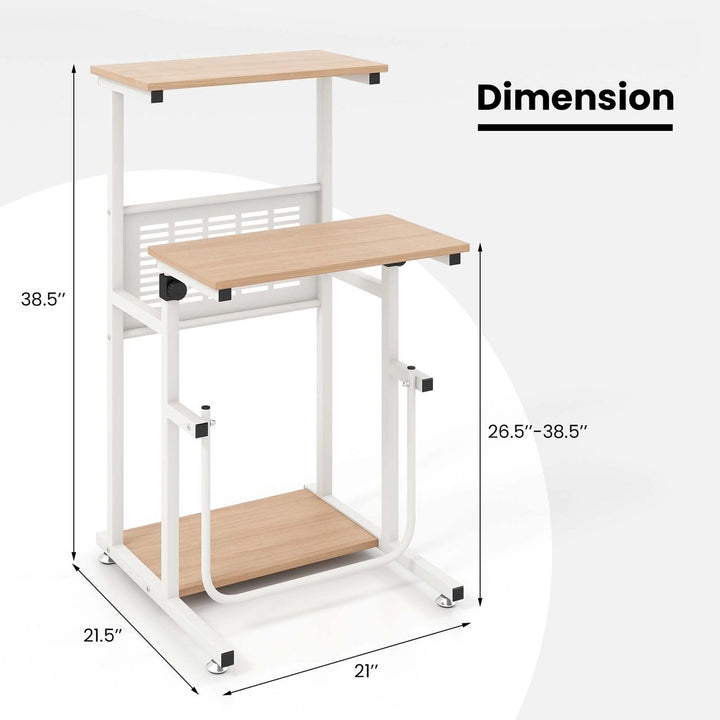 Stand Up Desk Height Adjustable Sit Stand Computer Workstation Standing Desk Image 3