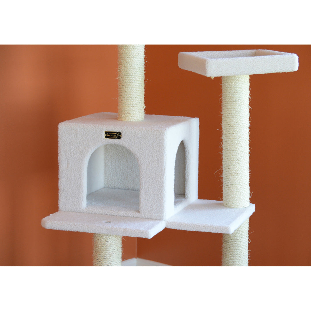 Armarkat Ivory Cat Tree 57 Inch Model B5701 4 Levels Real Wood Cat Shelf Image 6