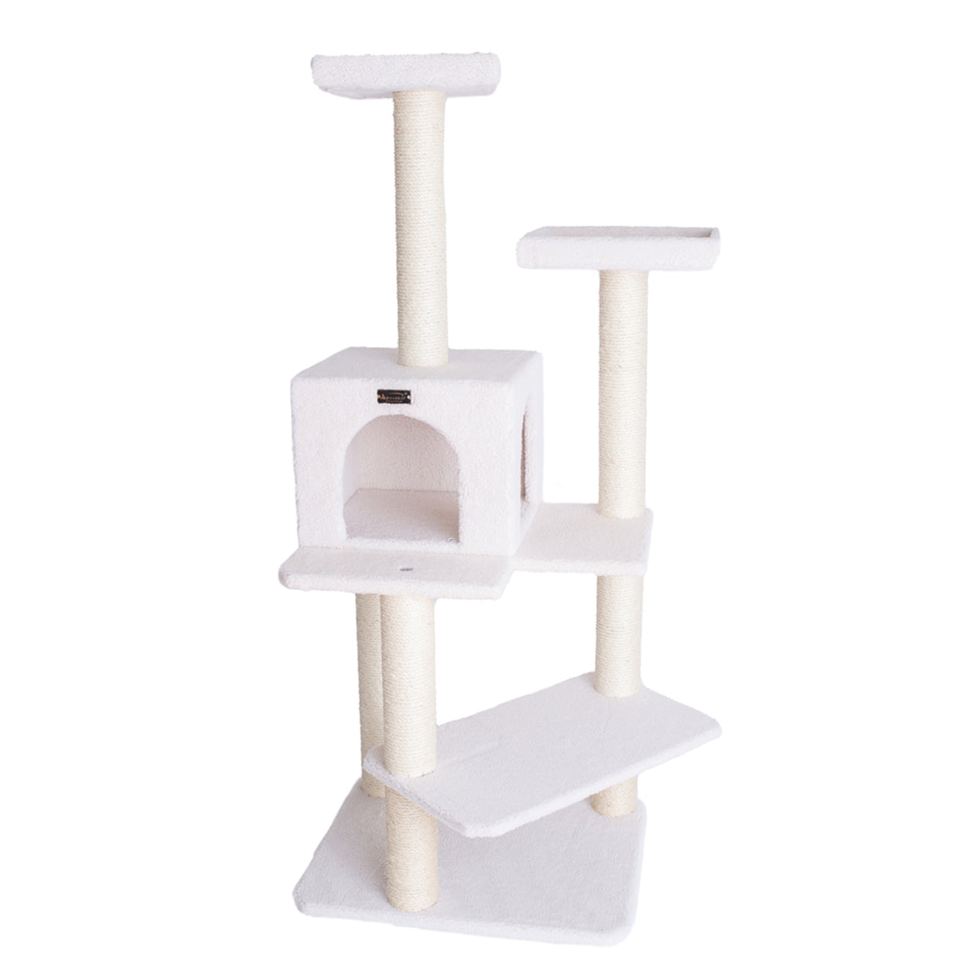 Armarkat Ivory Cat Tree 57 Inch Model B5701 4 Levels Real Wood Cat Shelf Image 7