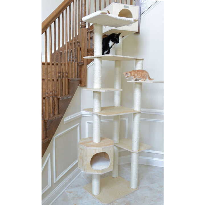 Armarkat Premium Scots Pine Cat Tree 89 Inch Seven Levels Two Playhouses Model S8902 Image 2