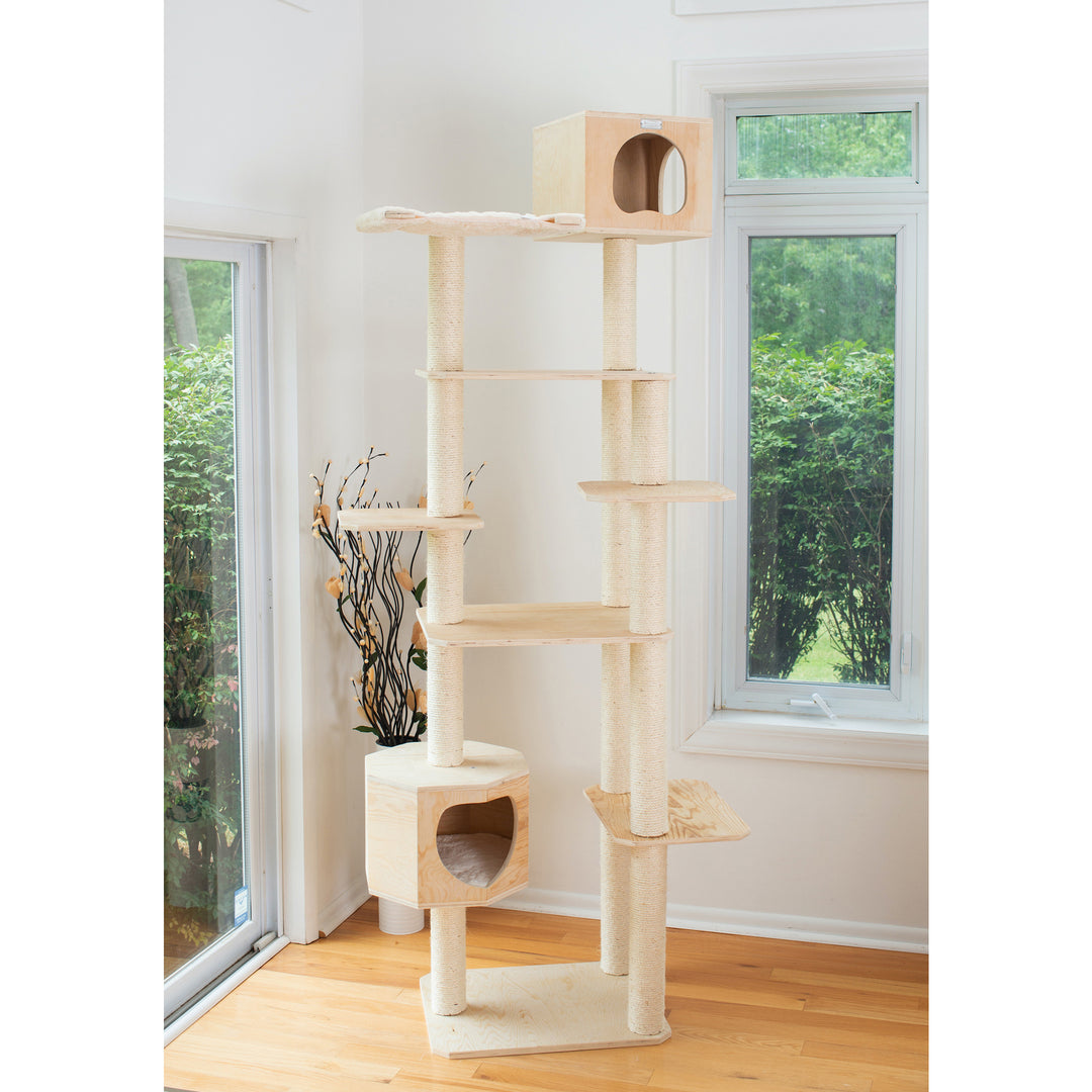 Armarkat Premium Scots Pine Cat Tree 89 Inch Seven Levels Two Playhouses Model S8902 Image 8