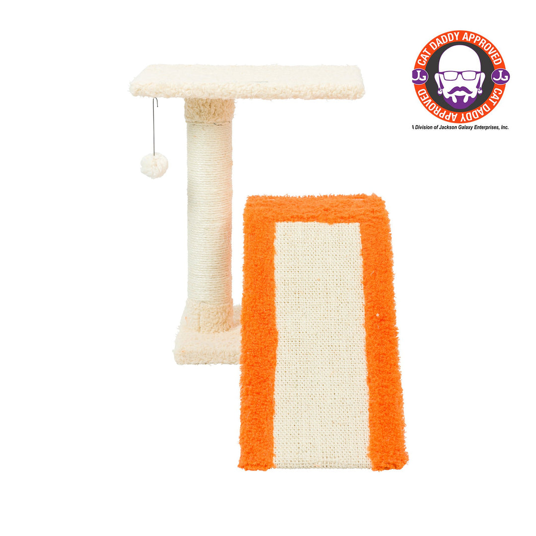 Armarkat X2101 Premium Cat Tree Beige Orange Two-Level Real Wood 27in Image 5