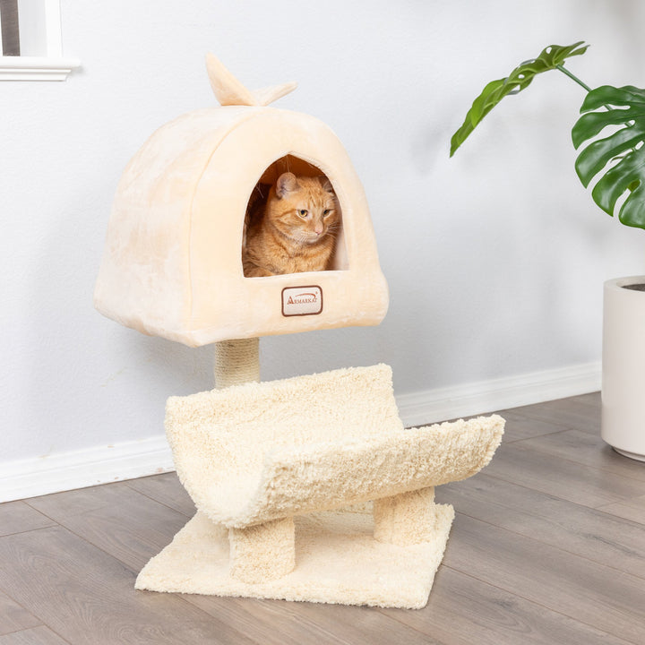 Armarkat X3007 Cat Tree Condo Goldenrod Real Wood Jackson Galaxy Approved 31" Image 1