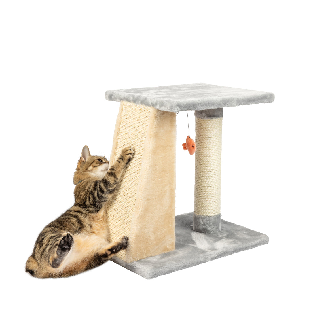 Armarkat X2001 Cat Tree Two-Level Platform Scratcher Faux faux Gray 20"H Image 2