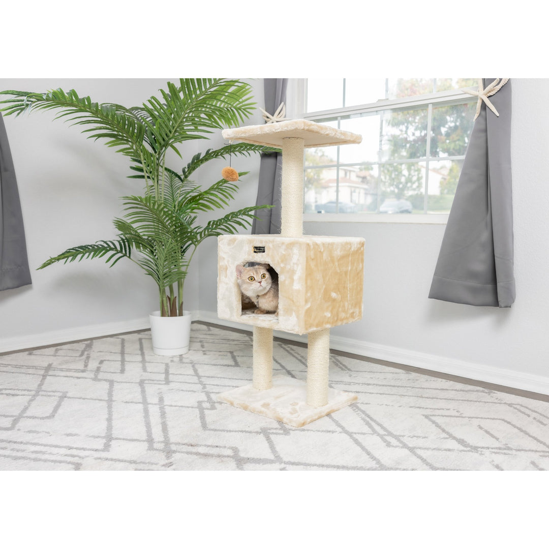 Armarkat Classic Cat Tree Model A4201 Beige 2-Level Playhouse 42 Inches Tall Image 5