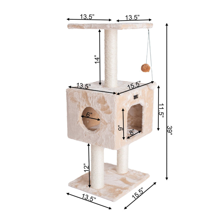 Armarkat Classic Cat Tree Model A4201 Beige 2-Level Playhouse 42 Inches Tall Image 7