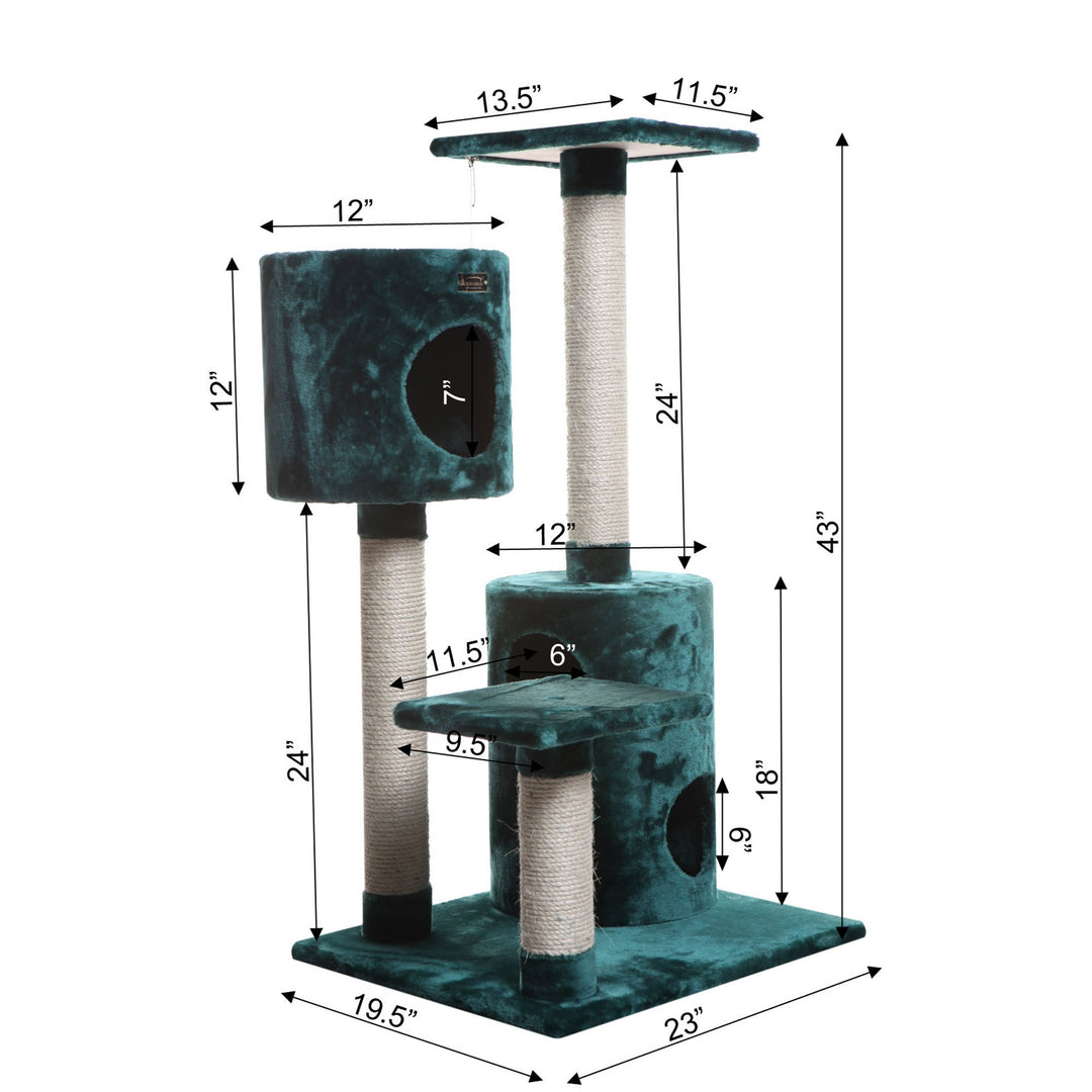 Armarkat Cat Tree Model A4301 Dark Green 3 Levels Compact 25 lbs Capacity Image 7