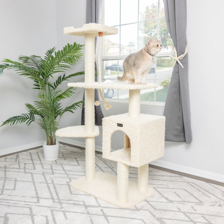 Armarkat Cat Tree Model A5708 Beige 57in Real Wood Faux faux Multi-Level Image 3