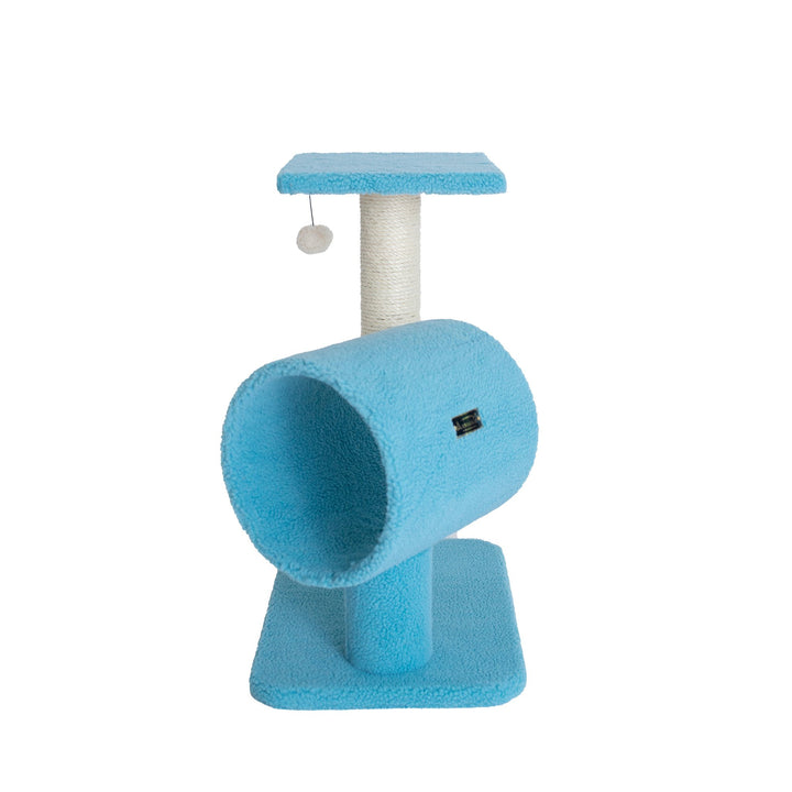 Armarkat Classic Cat Tree B2501 Real Wood Sky Blue Cat Tunnel Perch 24x14x26 Image 3