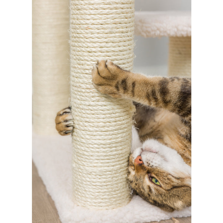 Armarkat 53 Inch Ivory Cat Tree Condo B5301 Real Wood with Ramp Perch Playhouse Image 6