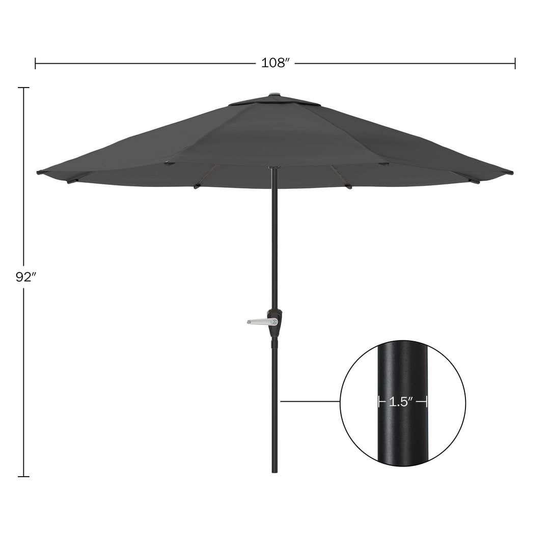 Pure Garden 9FT Patio Umbrella Navy Blue Crank Vented Canopy for Deck Pool Image 3