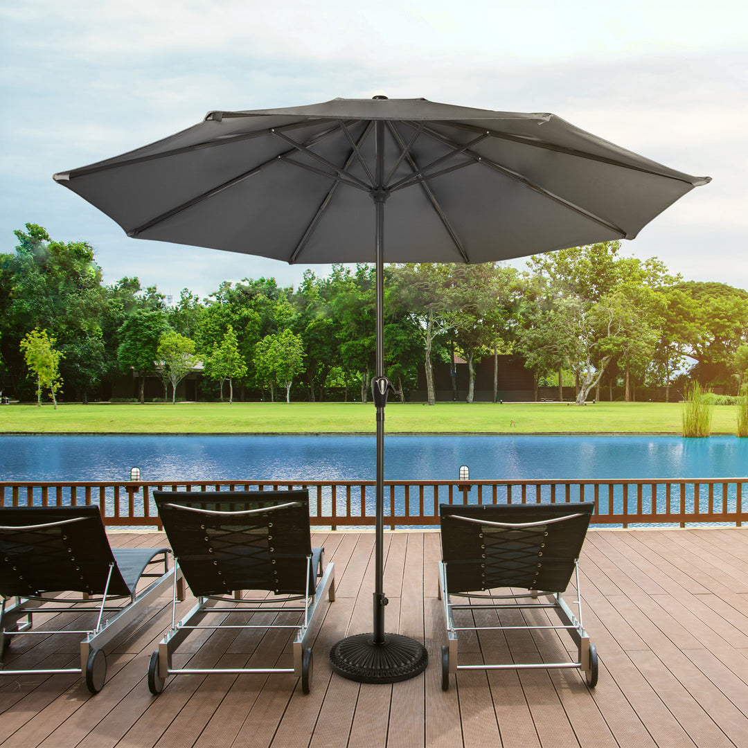 Pure Garden 9FT Patio Umbrella Navy Blue Crank Vented Canopy for Deck Pool Image 9