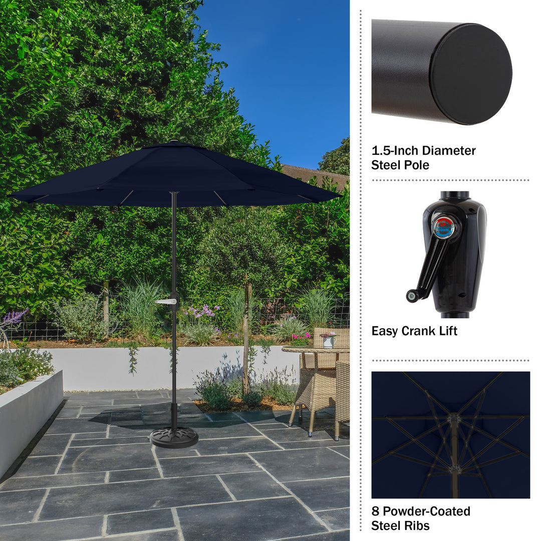 Pure Garden 9FT Patio Umbrella Navy Blue Crank Vented Canopy for Deck Pool Image 7