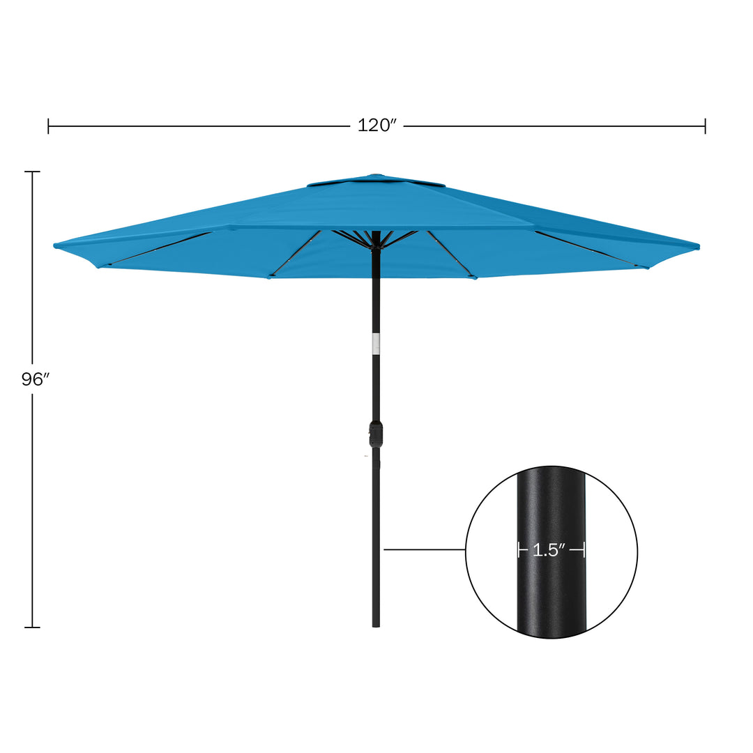 Patio Umbrella with Lights - 10 ft Outdoor Sun Shade Canopy with 32 Solar LEDs - UV 30+ Protection LED Umbrella Image 4